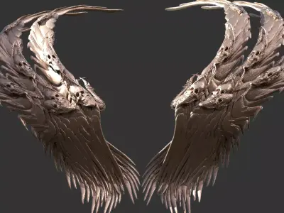 Dark Death scythe Wings 3D model
