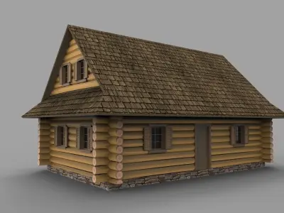Log house 3D model