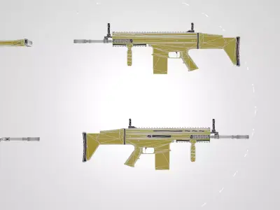 Low Poly Weapon Pack  Vertex Color  Color Palette Low-poly 3D model