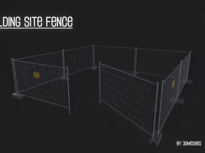 Building Site Fence  Low-poly 3D model