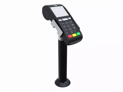 Universal Credit Card POS Terminal 02 with Stand 3D model