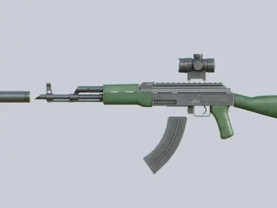 AK47 gun Low-poly 3D model purchase