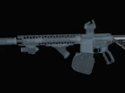 Magpul MOE Carbine ButtStock M4 AR Low-poly 3D model