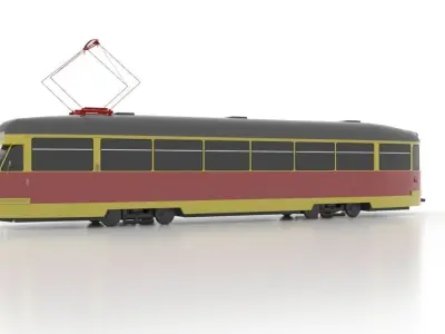 Tatra T2SU Low Low-poly 3D model