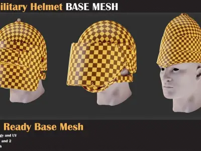 25 Military Helmet BASE MESH - VOL 10 3D model