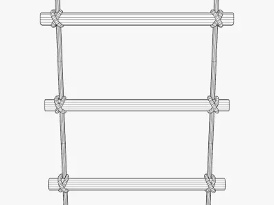 Medieval Rope Ladder Low-poly 3D model