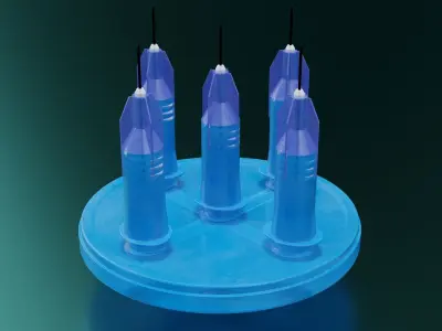 Multi Injector 5 Needles Circular Blue 3D model