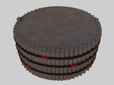 Piles of Bricks Low-poly 3D model