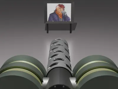 Autocannon Turret from Rimworld 3D Low-poly 3D model