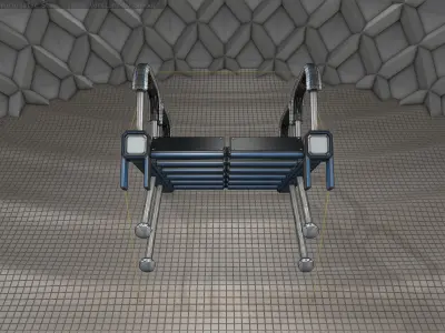 Sci-Fi Stairs - 25 - Blue Version Low-poly 3D model