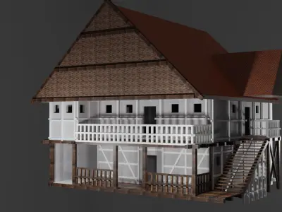 LowPoly Medieval House  Free 3D model