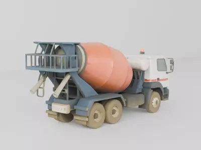 Cement Mixer Truck Concrete Transportation Vehicle 3D model