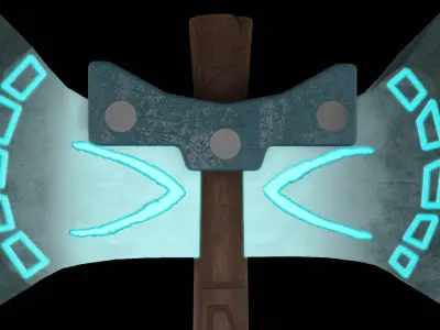 weapon axe Low-poly 3D model