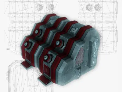 Fuel tank sci-fi low poly  Low-poly 3D model