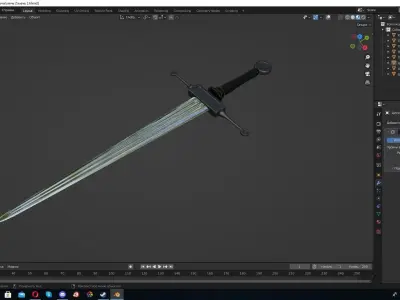 Blender Hi poly Sword 3D model