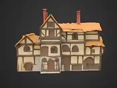 Modular Medieval House 3D Model  Textured FBX for Games  VR 3D model