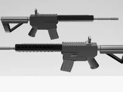 AR15 Gun Model Low-poly 3D model