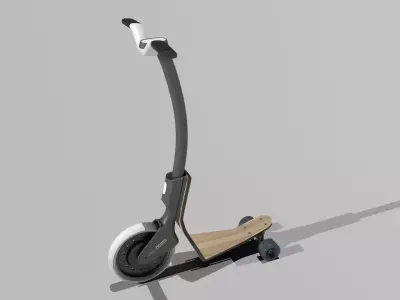 skooter wooden scooter Low-poly 3D model
