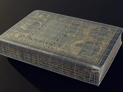 book - german - antique Low-poly 3D model