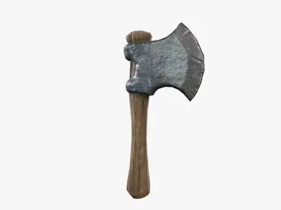 Lowpoly Weapon Troll Axe - Game Ready - Textured PBR Low-poly 3D model