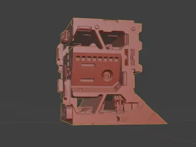Sci-fi asset for a military KITBASHING 3D print model