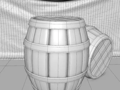 Pirate Barrel 3D model
