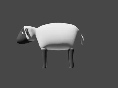 Sheep - Toon Model - Rigged 3D model