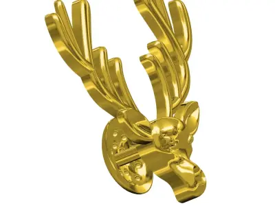 Deer Head Collar Clip 3D print model