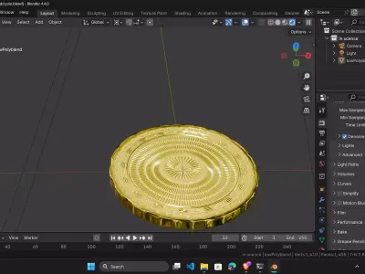 Silver Copper and Gold Coin Low-poly 3D model