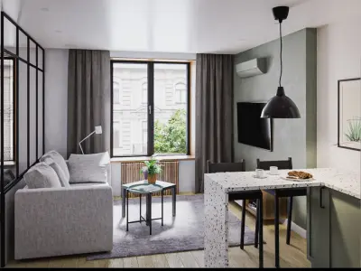 Scandinavian apartment interior 36sqm 3D model