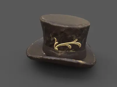 Pack  10  Steampunk hats Low-poly 3D model