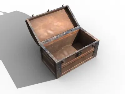 Crate 9 Chest treasure  Low-poly 3D model