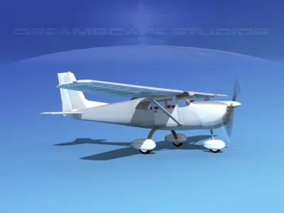 Cessna 175 Skylark Bare Metal 3D model