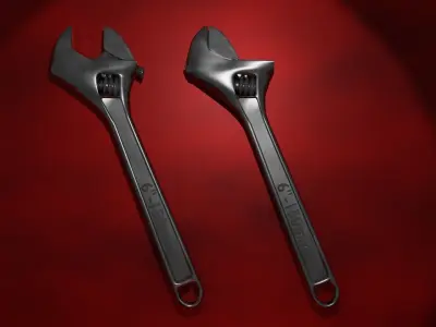 Wrench tool Low-poly 3D model