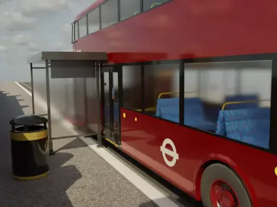 London Bus Low-poly 3D model