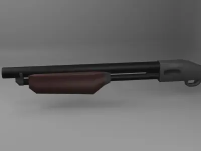 shotgun for games and 3dprinting Free low-poly 3D model