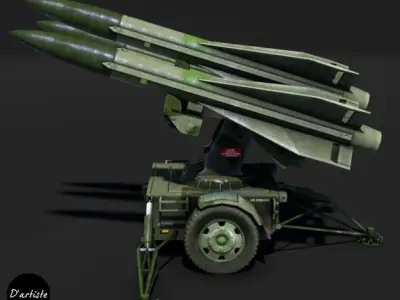 Hawk Launcher MIM-23 Low-poly 3D model