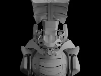 cyberpunk motorcycle with one wheel Low-poly 3D model
