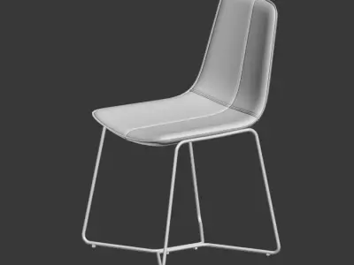 Slope Leather Dining Chair Westelm 3D model