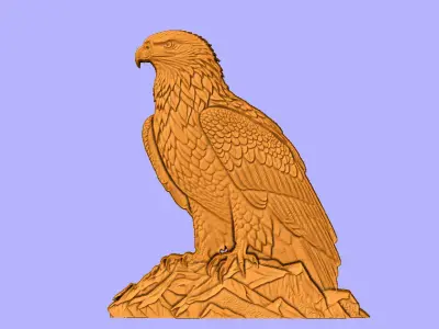 AGUIA NO TOPO BAS RELIEF 3D model