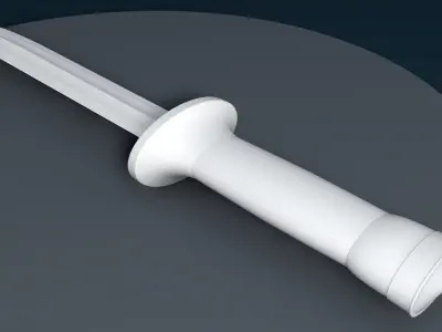 Classic combat knife Free 3D model