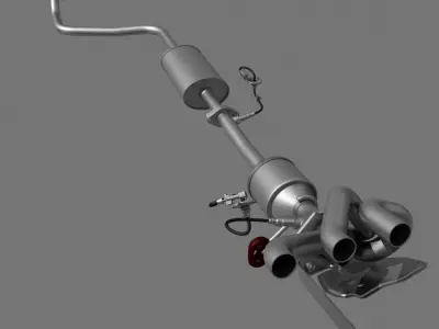 car exhaust system 3D model by fly123