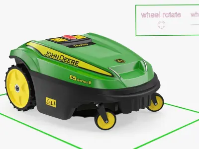 John Deere Tango E5 Robotic Lawn Mower Rigged 3D model