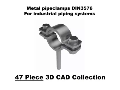 Industrial Pipe Clamps For DIN Metal Pipes - DIN3576 3D model