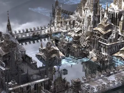 Holy Temple in Snow kit  bash 3D model