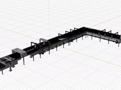 Industrial Food Processing Conveyor 3D model