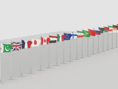 Flags Free low-poly 3D model