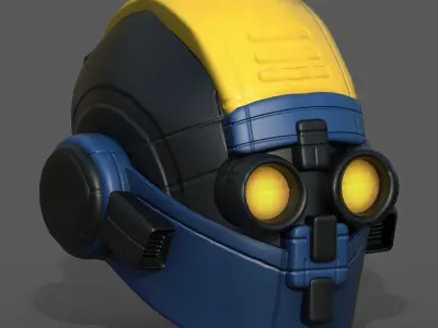 Helmet scifi fantasy futuristic military combat  Low-poly 3D model 3