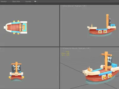 Cartoon Corsair Low-poly 3D model