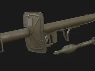 Panzerschreck german anti-tank rocket launcher Low-poly 3D model